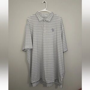 Peter Millar Summer Comfort Black and White Polo with Embroidery